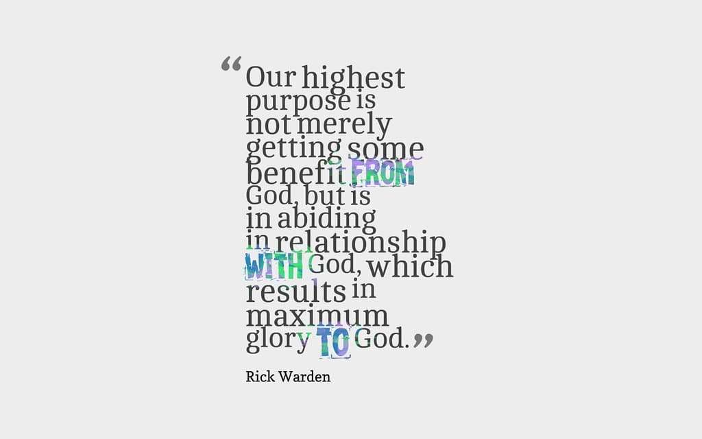 Finding purpose through salvation or seeking a relationship with God